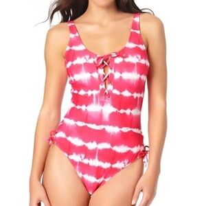 California Waves Juniors' Tie-Dyed One-Piece Swimsuit Size Medium